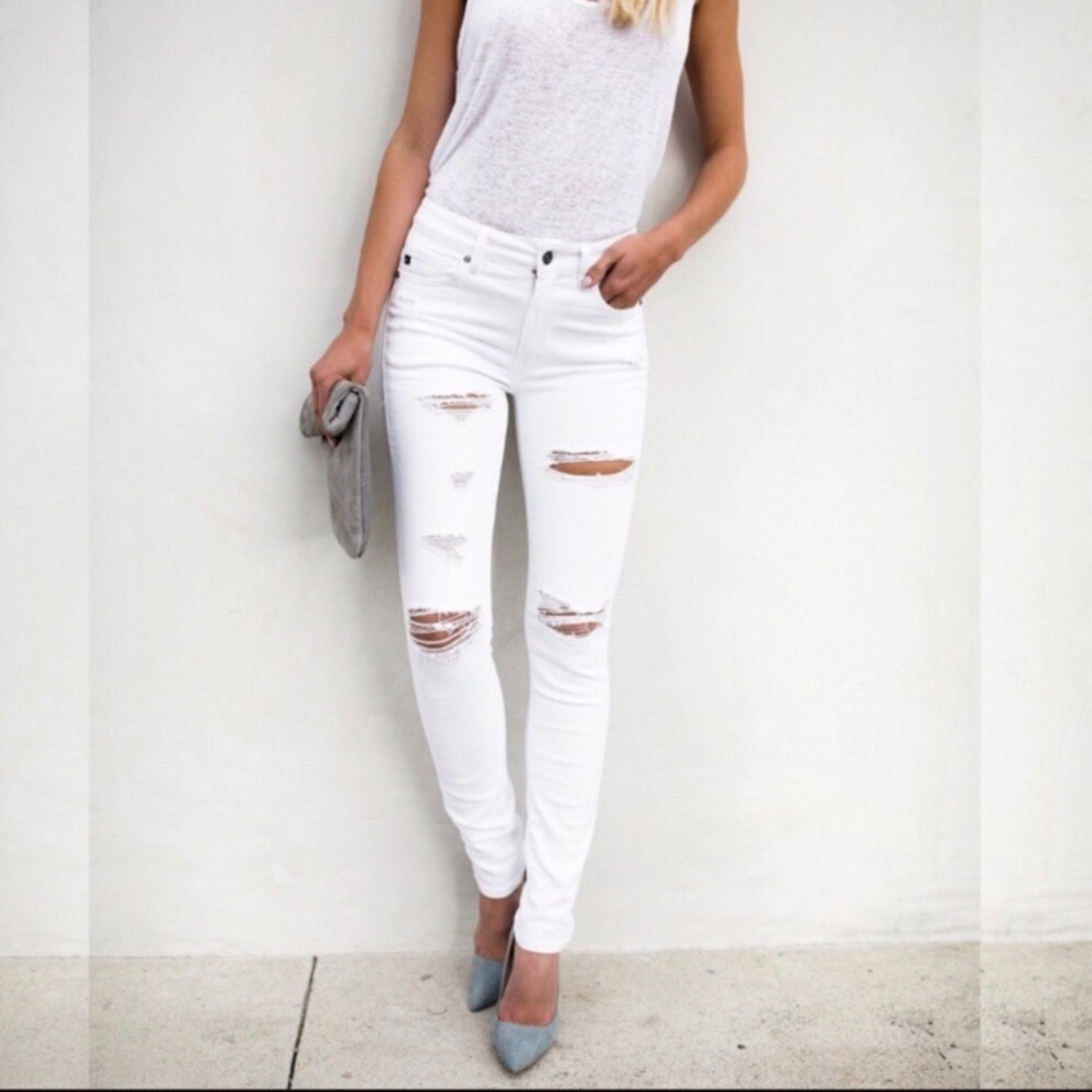 KanCan | Distressed White Skinny Jeans - Picture 4 of 8